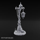 Skull-Topped Chain-Wrapped Necromantic Street Lamp Post Miniature for Dungeons and Dragons, Pathfinder or other TTRPGs