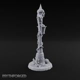 Skull-Topped Chain-Wrapped Necromantic Street Lamp Post Miniature for Dungeons and Dragons, Pathfinder or other TTRPGs