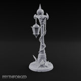 Skull-Topped Chain-Wrapped Necromantic Street Lamp Post Miniature for Dungeons and Dragons, Pathfinder or other TTRPGs