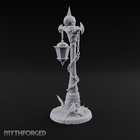 Skull-Topped Chain-Wrapped Necromantic Street Lamp Post Miniature for Dungeons and Dragons, Pathfinder or other TTRPGs