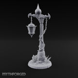 Skull-Topped Chain-Wrapped Necromantic Street Lamp Post Miniature for Dungeons and Dragons, Pathfinder or other TTRPGs