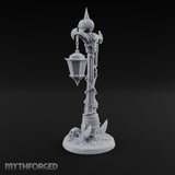 Skull-Topped Chain-Wrapped Necromantic Street Lamp Post Miniature for Dungeons and Dragons, Pathfinder or other TTRPGs