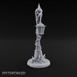 Skull-Topped Chain-Wrapped Necromantic Street Lamp Post Miniature for Dungeons and Dragons, Pathfinder or other TTRPGs