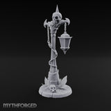 Skull-Topped Chain-Wrapped Necromantic Street Lamp Post Miniature for Dungeons and Dragons, Pathfinder or other TTRPGs