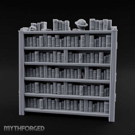 Skull-Topped Globe-Dressed Scholar's Library Bookshelf Miniature for Dungeons and Dragons, Pathfinder or other TTRPGs