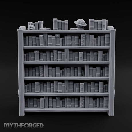 Skull-Topped Globe-Dressed Scholar's Library Bookshelf Miniature for Dungeons and Dragons, Pathfinder or other TTRPGs
