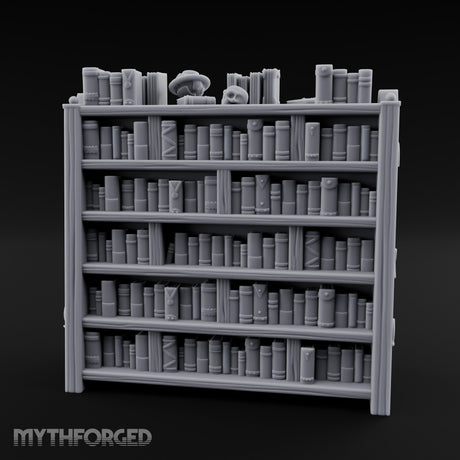 Skull-Topped Globe-Dressed Scholar's Library Bookshelf Miniature for Dungeons and Dragons, Pathfinder or other TTRPGs