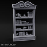 Skull-Topped Scroll-Laden Pirate Bookshelf gallery 1