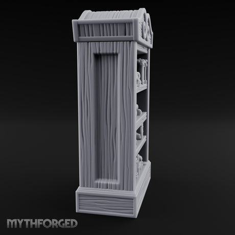 Skull-Topped Scroll-Laden Pirate Bookshelf Miniature for Dungeons and Dragons, Pathfinder or other TTRPGs