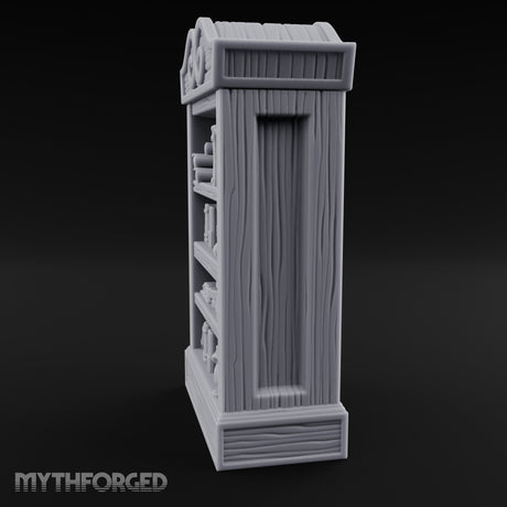 Skull-Topped Scroll-Laden Pirate Bookshelf Miniature for Dungeons and Dragons, Pathfinder or other TTRPGs