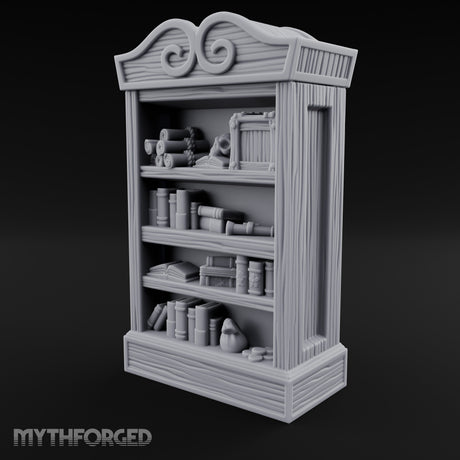 Skull-Topped Scroll-Laden Pirate Bookshelf Miniature for Dungeons and Dragons, Pathfinder or other TTRPGs