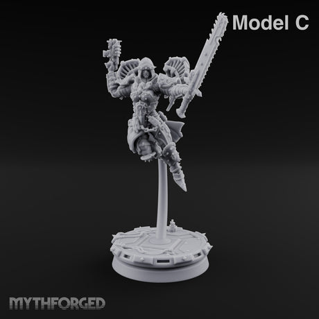 Prayers Descend Armed Human Jump Pack Warriors — C