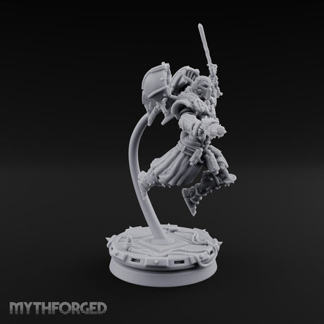 Prayers Descend Armed Human Jump Pack Warriors — D