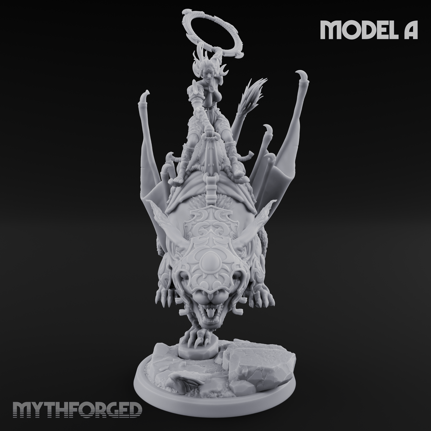 Upside Down Worshipping Elf Skyriders A Miniature for Dungeons and Dragons, Pathfinder or other TTRPGs