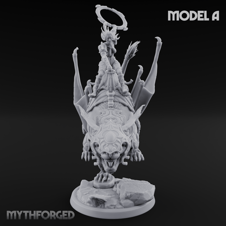 Upside Down Worshipping Elf Skyriders A Miniature for Dungeons and Dragons, Pathfinder or other TTRPGs