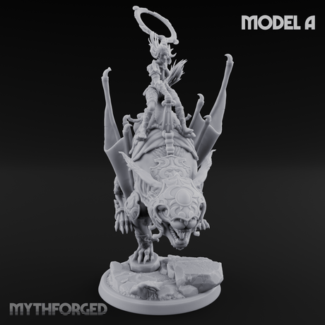 Upside Down Worshipping Elf Skyriders A Miniature for Dungeons and Dragons, Pathfinder or other TTRPGs