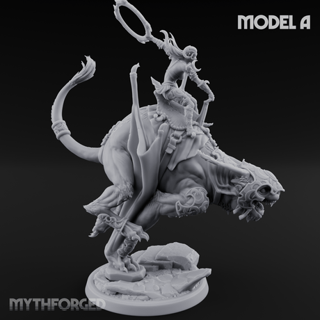 Upside Down Worshipping Elf Skyriders A Miniature for Dungeons and Dragons, Pathfinder or other TTRPGs