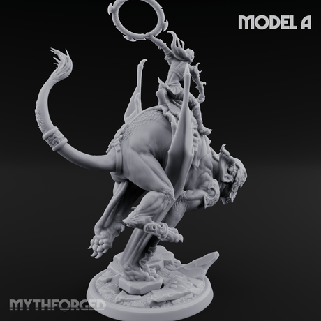 Upside Down Worshipping Elf Skyriders A Miniature for Dungeons and Dragons, Pathfinder or other TTRPGs