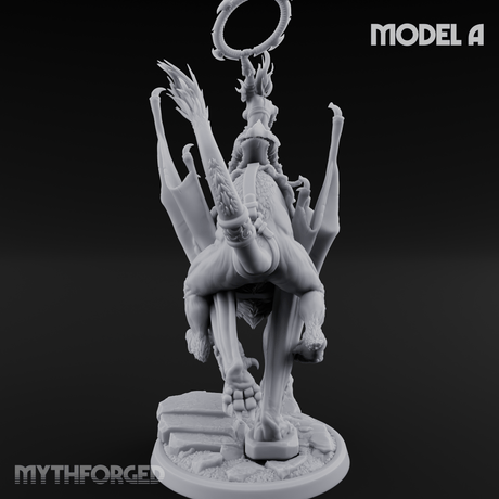 Upside Down Worshipping Elf Skyriders A Miniature for Dungeons and Dragons, Pathfinder or other TTRPGs