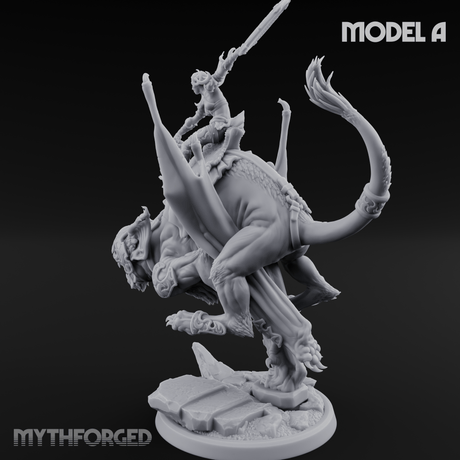 Upside Down Worshipping Elf Skyriders A Miniature for Dungeons and Dragons, Pathfinder or other TTRPGs
