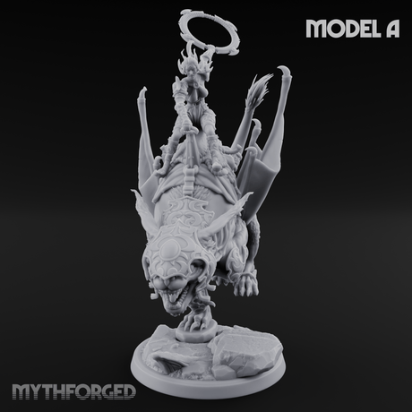 Upside Down Worshipping Elf Skyriders A Miniature for Dungeons and Dragons, Pathfinder or other TTRPGs