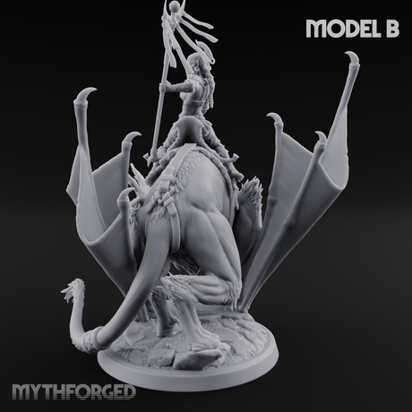 Upside Down Worshipping Elf Skyriders B Miniature for Dungeons and Dragons, Pathfinder or other TTRPGs