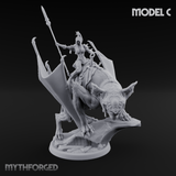 Upside Down Worshipping Elf Skyriders C Miniature for Dungeons and Dragons, Pathfinder or other TTRPGs