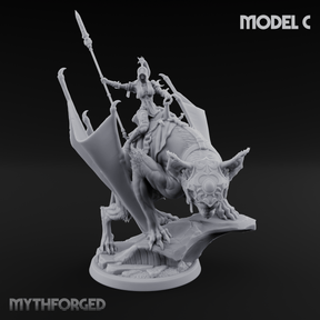 Upside Down Worshipping Elf Skyriders C Miniature for Dungeons and Dragons, Pathfinder or other TTRPGs