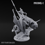 Upside Down Worshipping Elf Skyriders C Miniature for Dungeons and Dragons, Pathfinder or other TTRPGs