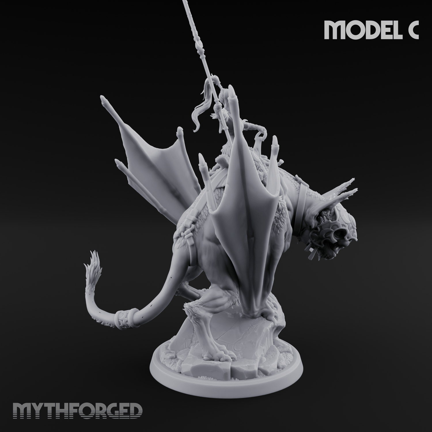 Upside Down Worshipping Elf Skyriders C Miniature for Dungeons and Dragons, Pathfinder or other TTRPGs