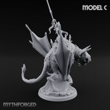 Upside Down Worshipping Elf Skyriders C Miniature for Dungeons and Dragons, Pathfinder or other TTRPGs
