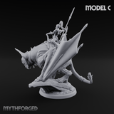 Upside Down Worshipping Elf Skyriders C Miniature for Dungeons and Dragons, Pathfinder or other TTRPGs
