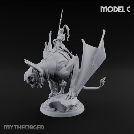 Upside Down Worshipping Elf Skyriders C Miniature for Dungeons and Dragons, Pathfinder or other TTRPGs