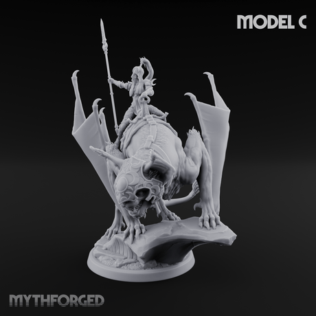 Upside Down Worshipping Elf Skyriders C Miniature for Dungeons and Dragons, Pathfinder or other TTRPGs