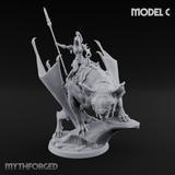 Upside Down Worshipping Elf Skyriders C Miniature for Dungeons and Dragons, Pathfinder or other TTRPGs