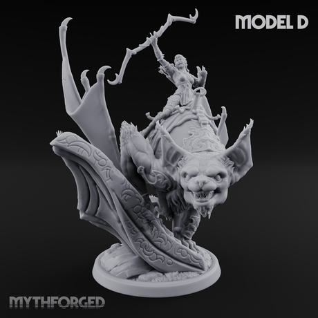Upside Down Worshipping Elf Skyriders Miniature for Dungeons and Dragons, Pathfinder or other TTRPGs