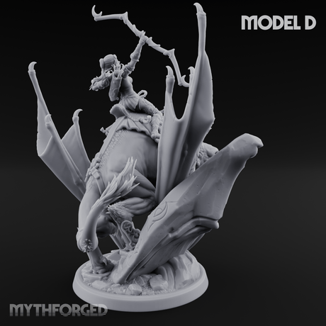 Upside Down Worshipping Elf Skyriders D Miniature for Dungeons and Dragons, Pathfinder or other TTRPGs