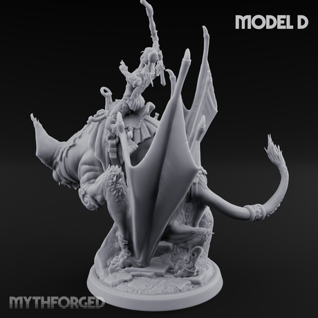 Upside Down Worshipping Elf Skyriders D Miniature for Dungeons and Dragons, Pathfinder or other TTRPGs