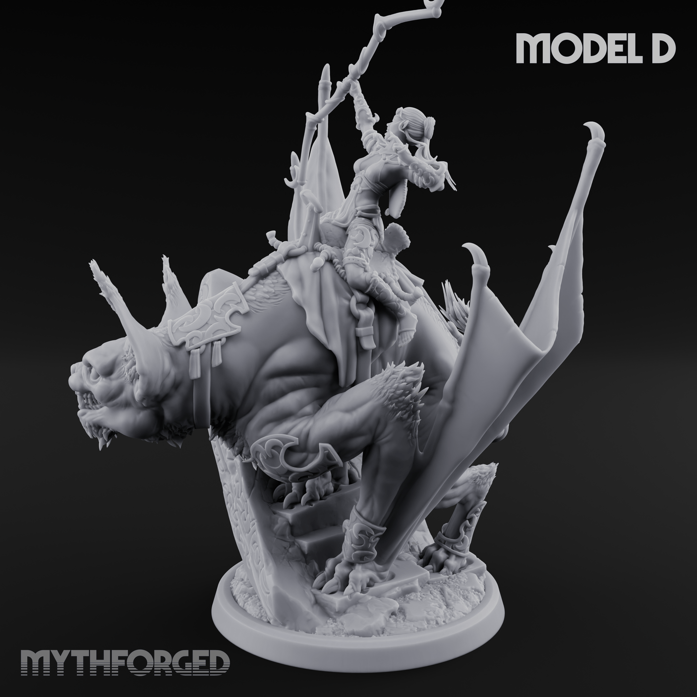 Upside Down Worshipping Elf Skyriders D Miniature for Dungeons and Dragons, Pathfinder or other TTRPGs