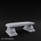 Slab-Topped Pedestal-Footed Stone Garden Bench gallery 1