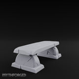 Slab-Topped Pedestal-Footed Stone Garden Bench gallery 2
