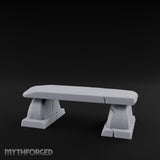 Slab-Topped Pedestal-Footed Stone Garden Bench gallery 8