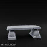 Slab-Topped Pedestal-Footed Stone Garden Bench gallery 9