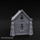 Slate-Roofed Gothic-Arched Stone Parish Church Miniature for Dungeons and Dragons, Pathfinder or other TTRPGs