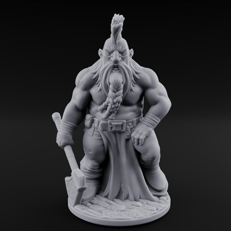 Mohawked And Ready Dwarf Slayers Miniature for Dungeons and Dragons, Pathfinder or other TTRPGs