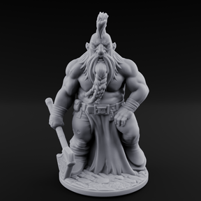 Mohawked And Ready Dwarf Slayer A Miniature for Dungeons and Dragons, Pathfinder or other TTRPGs