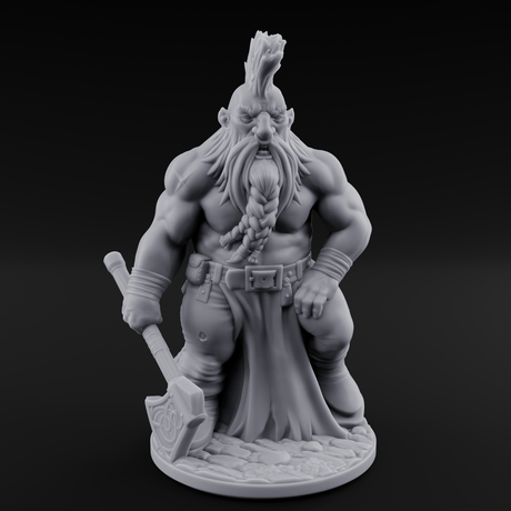 Mohawked And Ready Dwarf Slayers Miniature for Dungeons and Dragons, Pathfinder or other TTRPGs