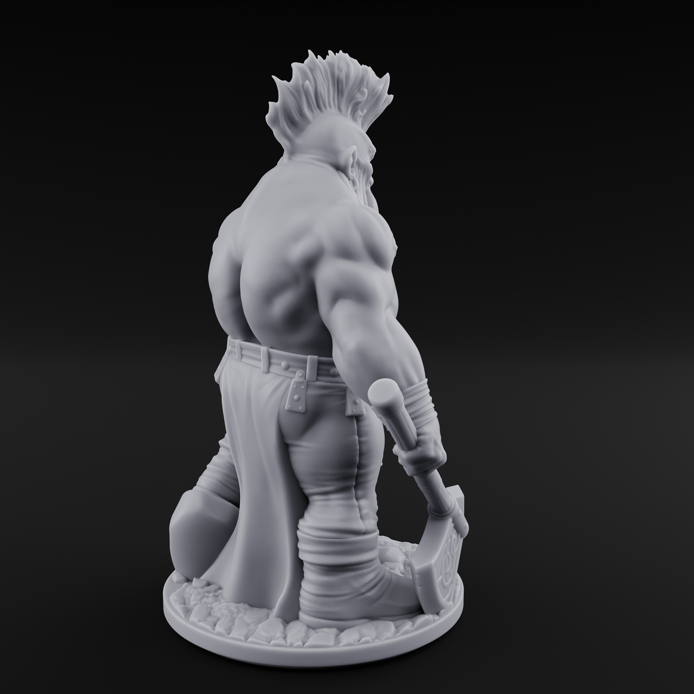 Mohawked And Ready Dwarf Slayer A Miniature for Dungeons and Dragons, Pathfinder or other TTRPGs