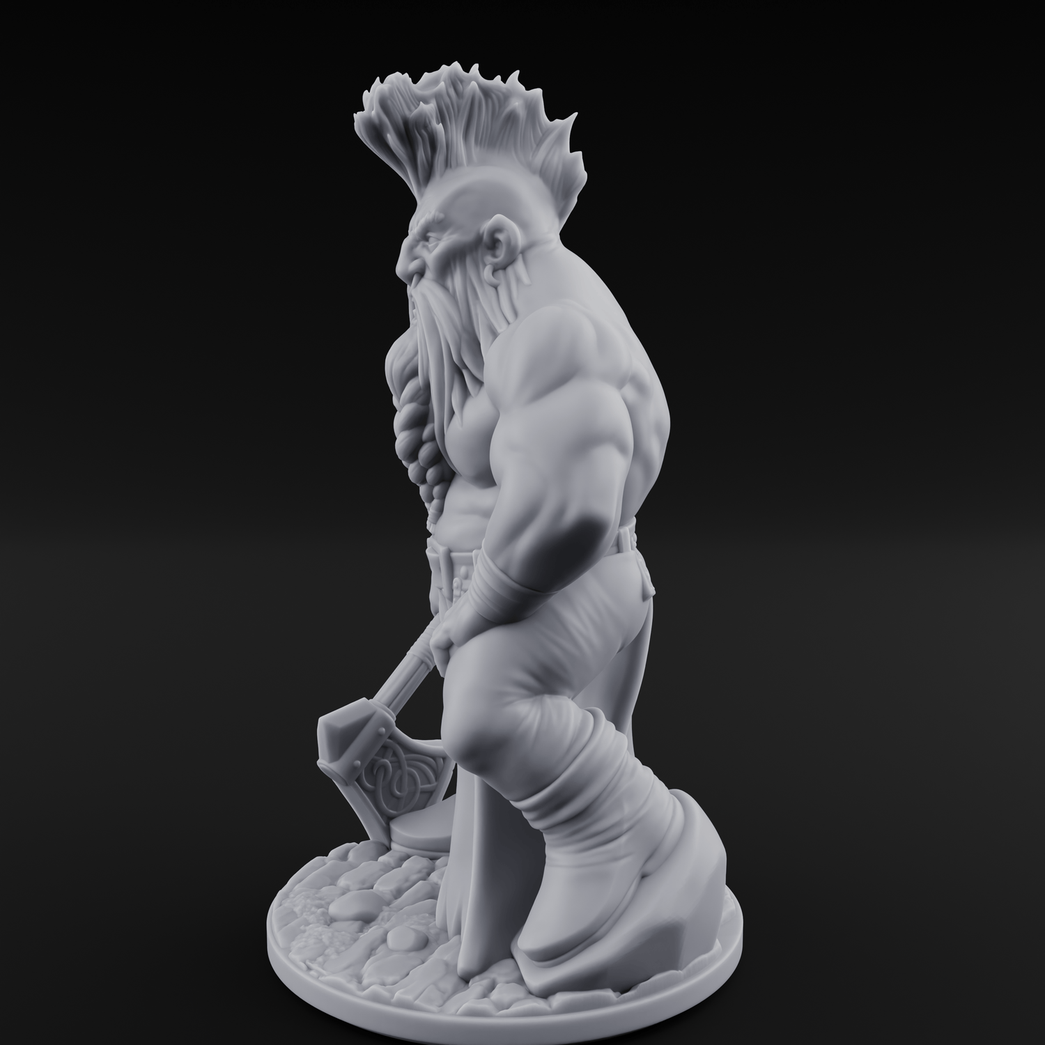 Mohawked And Ready Dwarf Slayer A Miniature for Dungeons and Dragons, Pathfinder or other TTRPGs