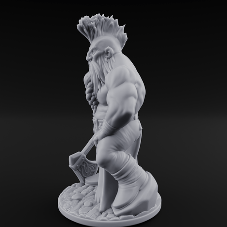 Mohawked And Ready Dwarf Slayer A Miniature for Dungeons and Dragons, Pathfinder or other TTRPGs